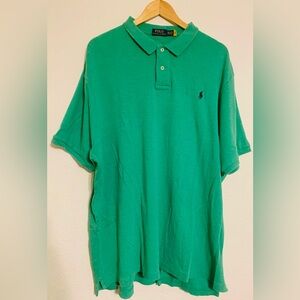 Polo Ralph Lauren Polo Style Shirt Green w/Navy Logo Size XXL